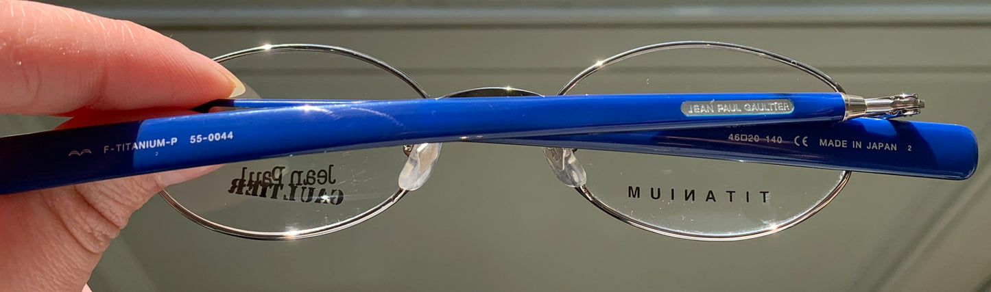 Jean Paul Gaultier 90s vintage glasses - Titanium frame / reversible blue and black temples