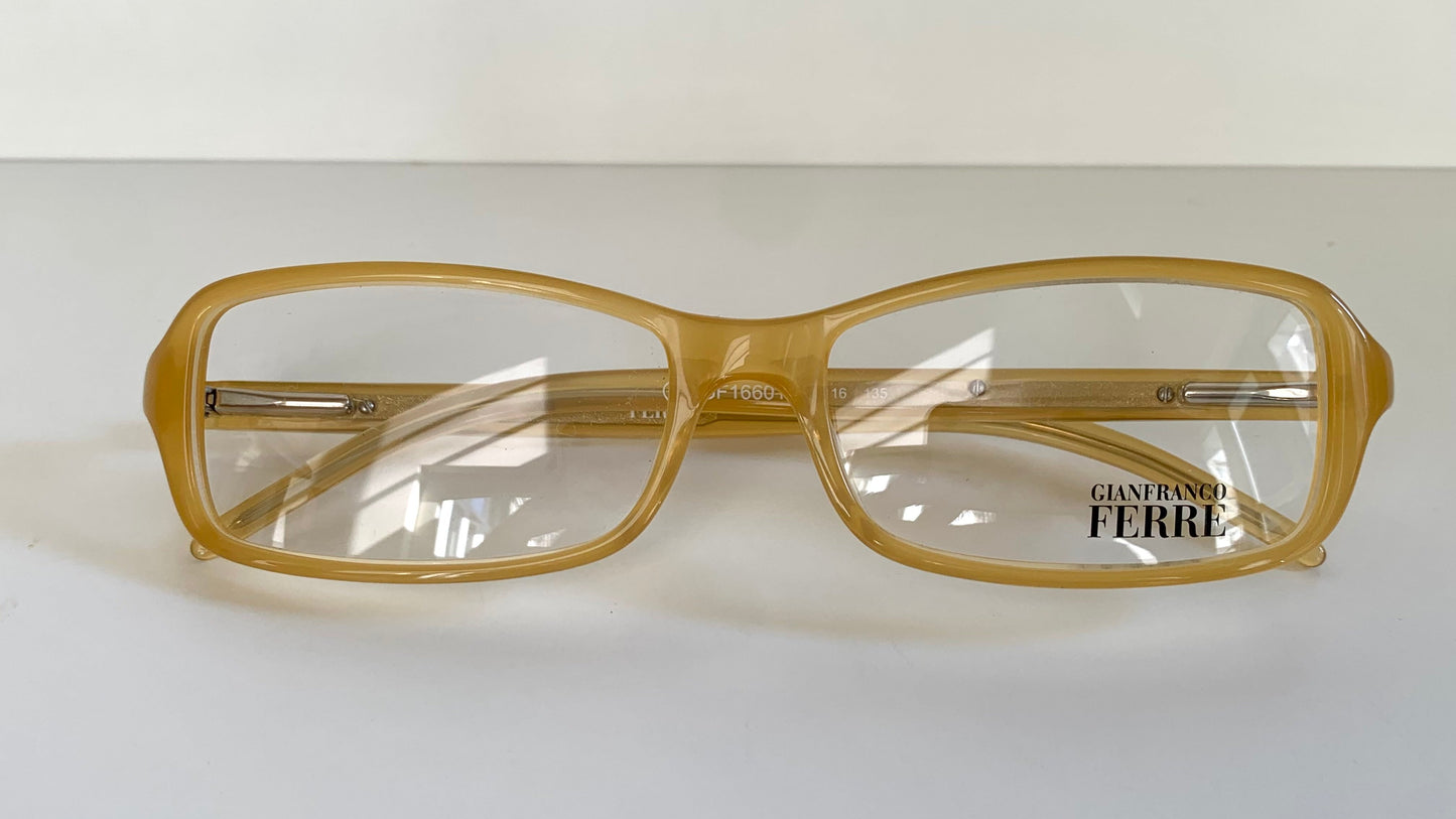 Vintage Ferre 00s frame - yellow square Y2K eyewear