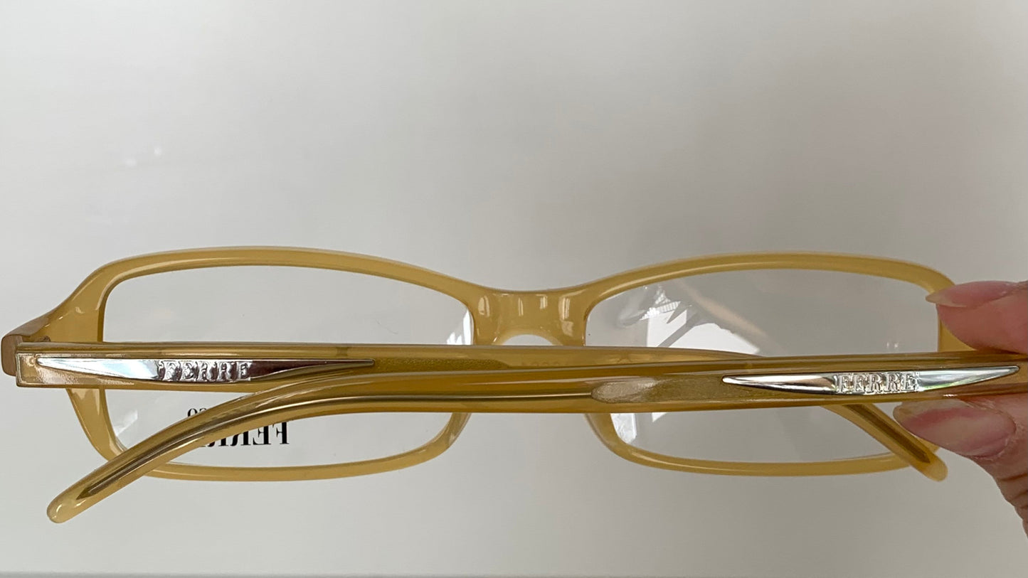 Vintage Ferre 00s frame - yellow square Y2K eyewear