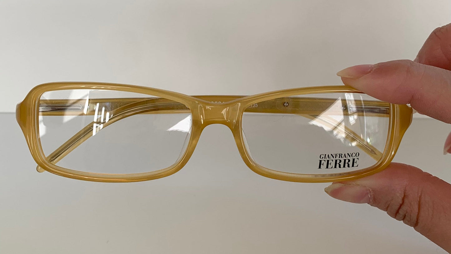 Vintage Ferre 00s frame - yellow square Y2K eyewear