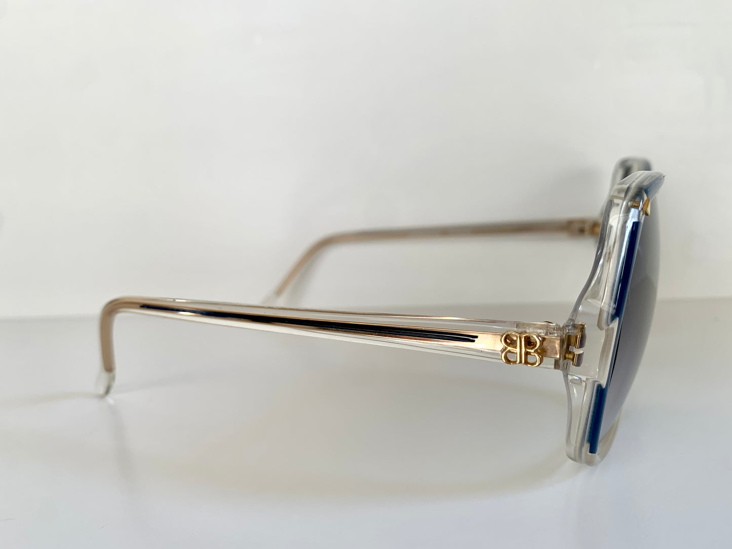 Balenciaga 80s vintage sunglasses - clear and blue square frame