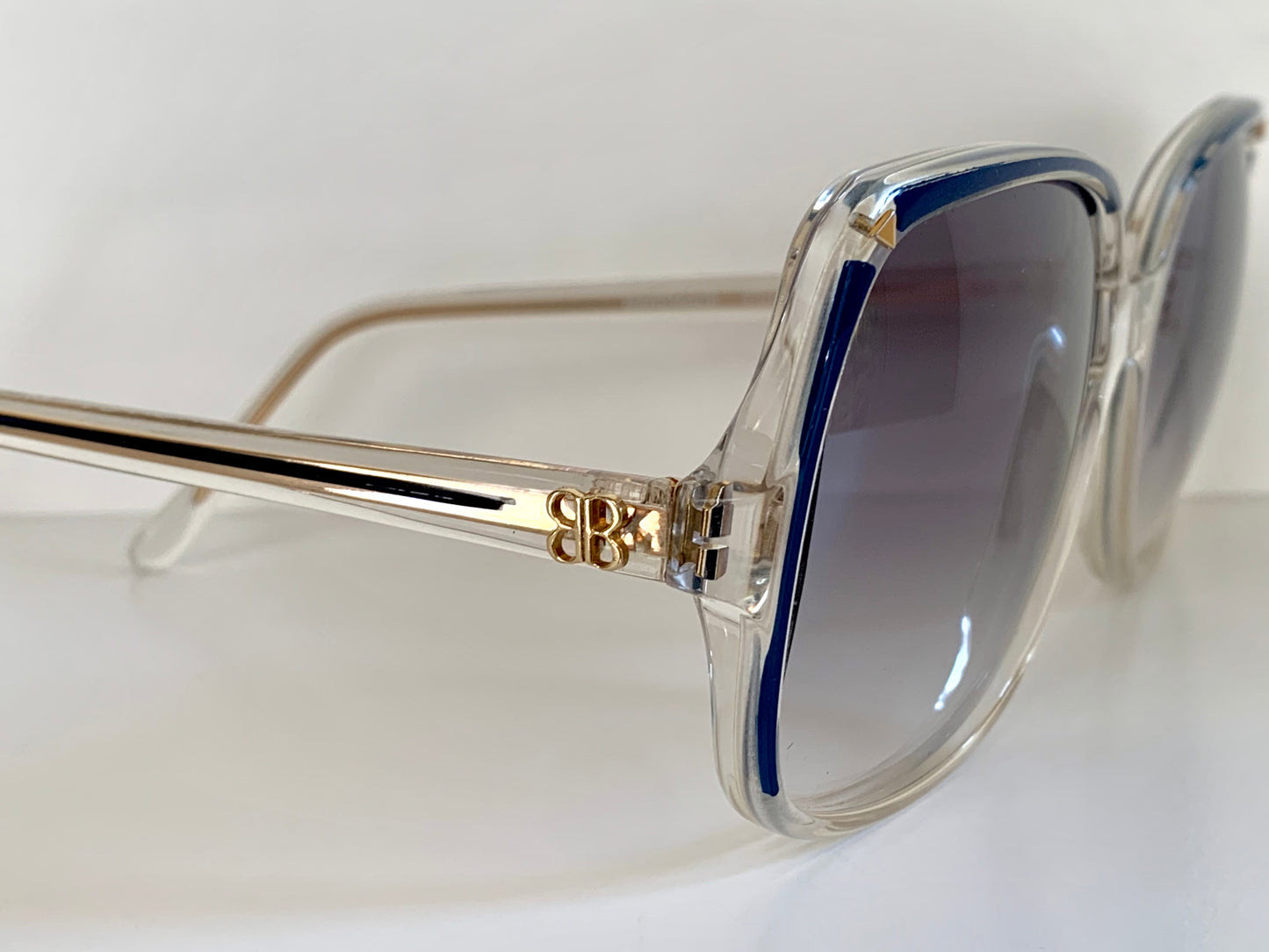 Balenciaga 80s vintage sunglasses - clear and blue square frame