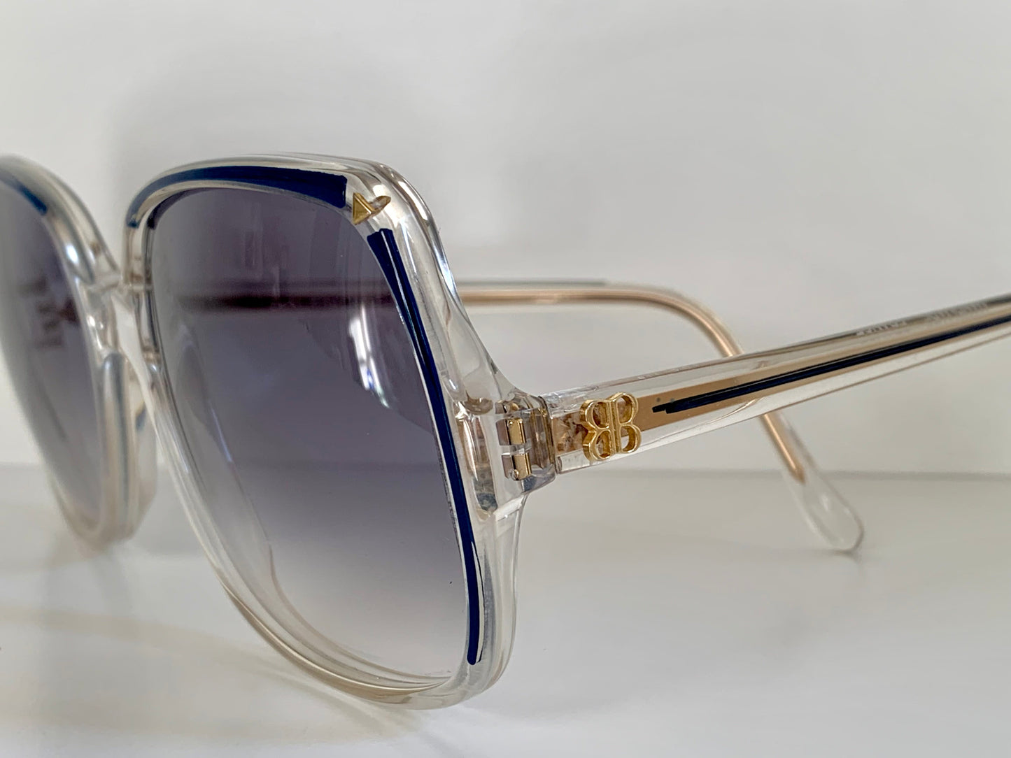 Balenciaga 80s vintage sunglasses - clear and blue square frame