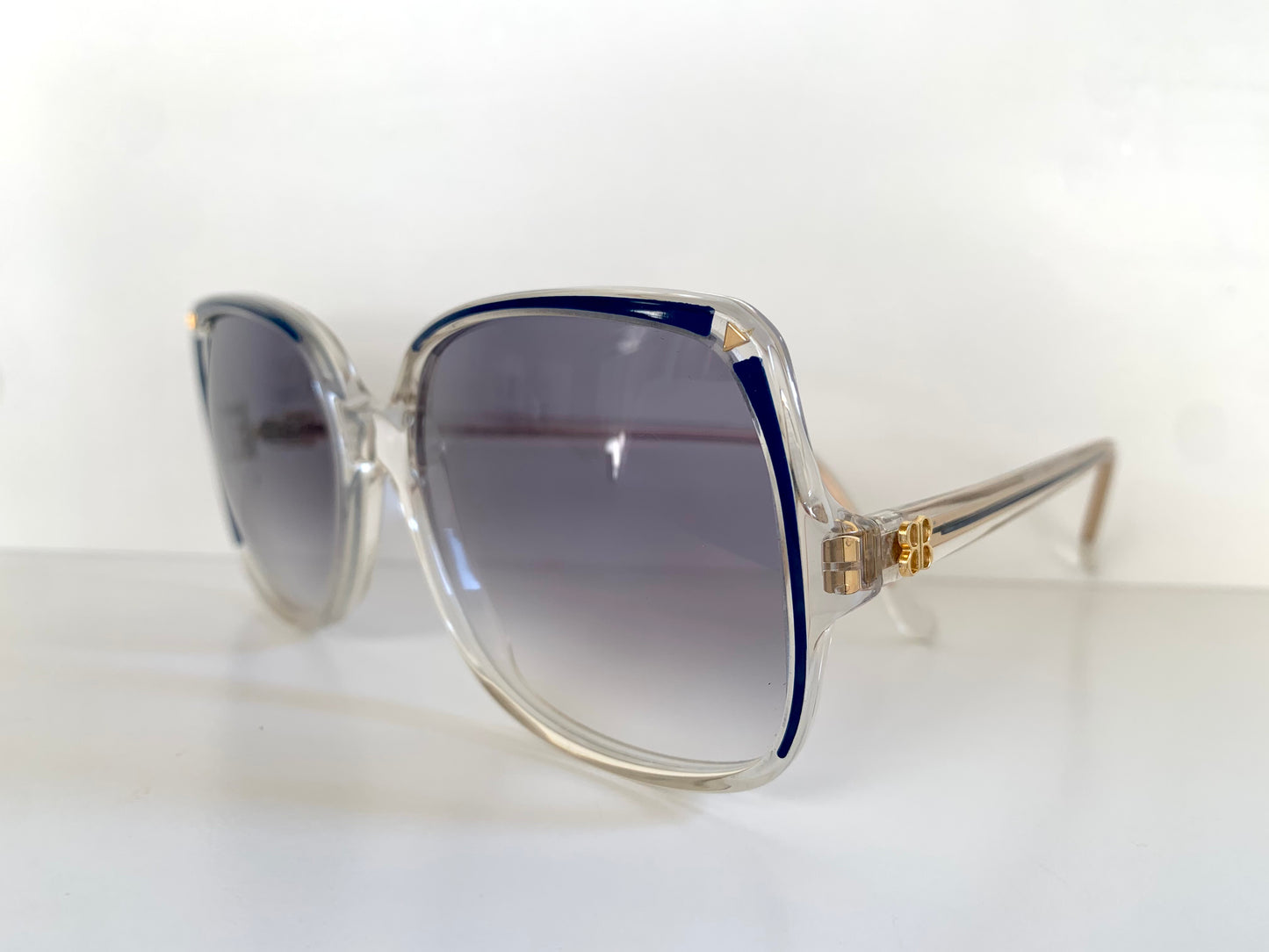 Balenciaga 80s vintage sunglasses - clear and blue square frame