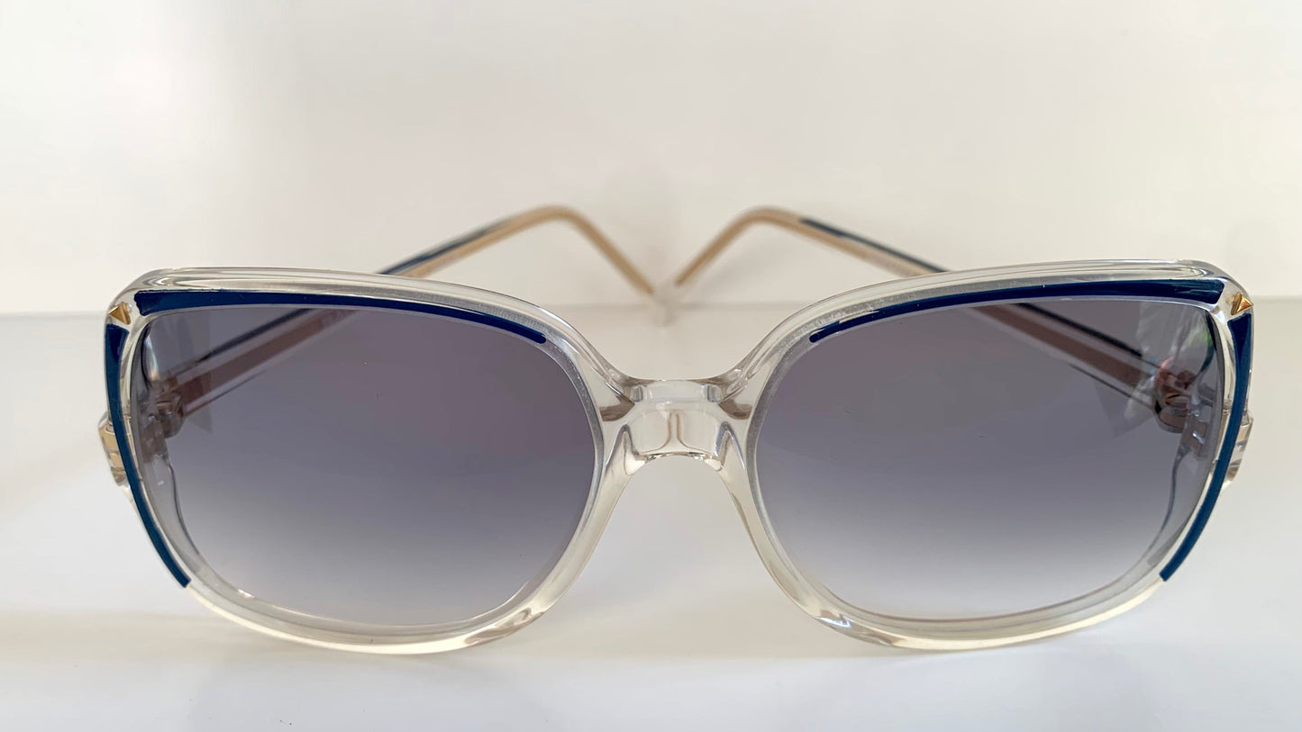 Balenciaga 80s vintage sunglasses - clear and blue square frame