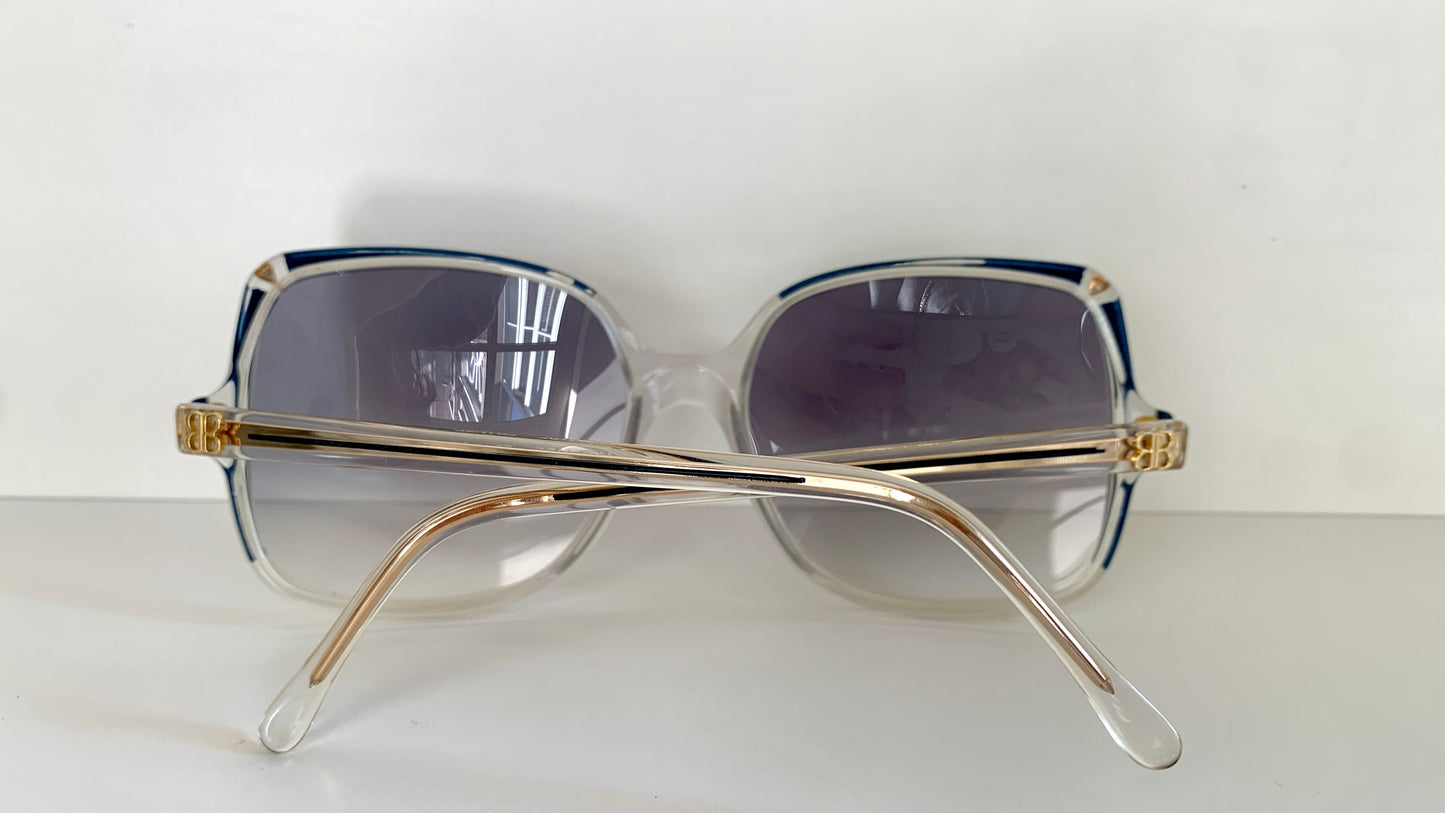 Balenciaga 80s vintage sunglasses - clear and blue square frame