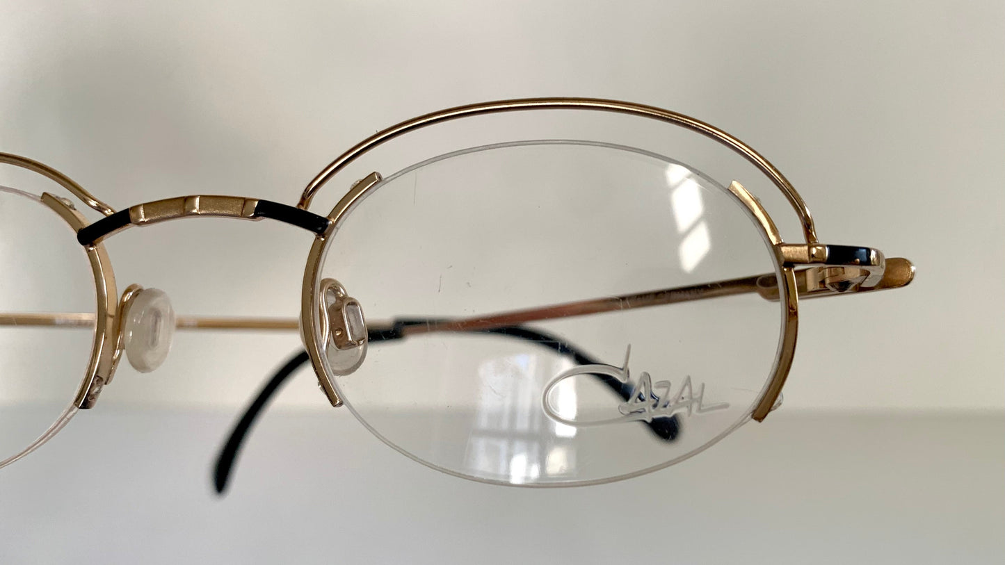 Cazal 80s glasses - vintage gold and black metal frame made Germany