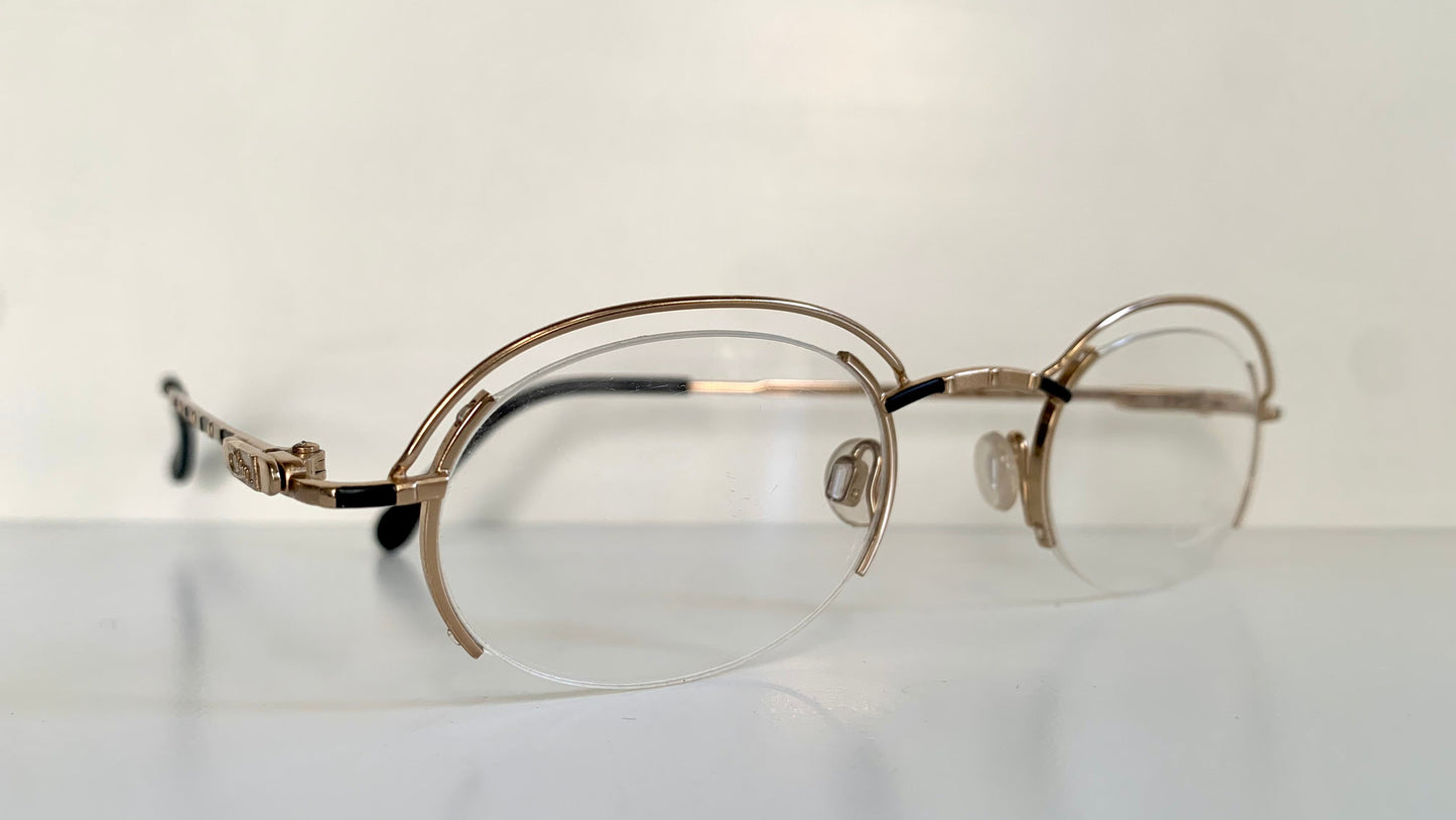 Cazal 80s glasses - vintage gold and black metal frame made Germany