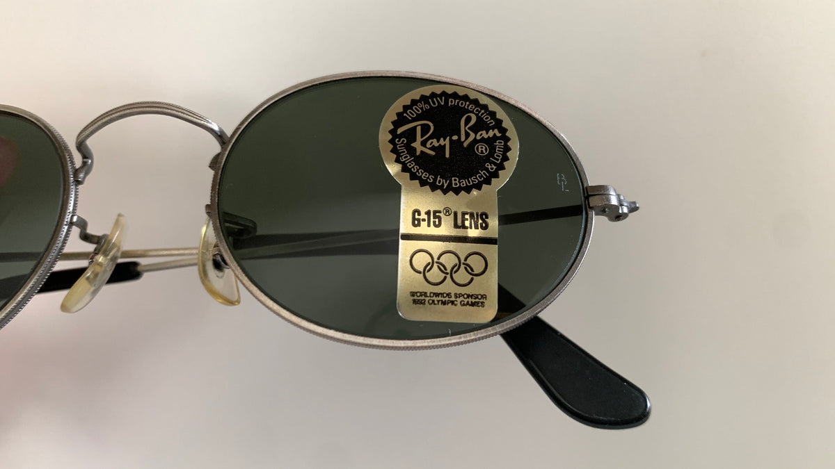 Ray Ban B&L USA vintage sunglasses - W1283 Antique Collection silver oval frame NOS