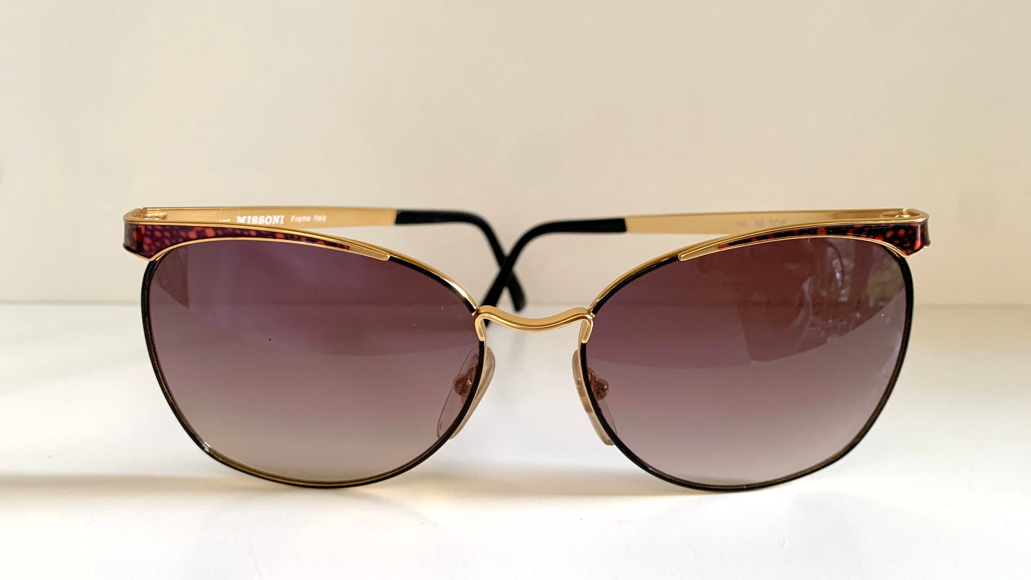 Missoni 80s vintage sunglasses - NOS brown and black oversized vintage frames