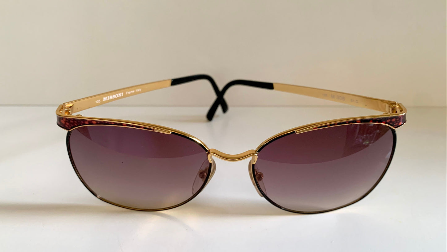 Missoni 80s vintage sunglasses - NOS brown and black oversized vintage frames