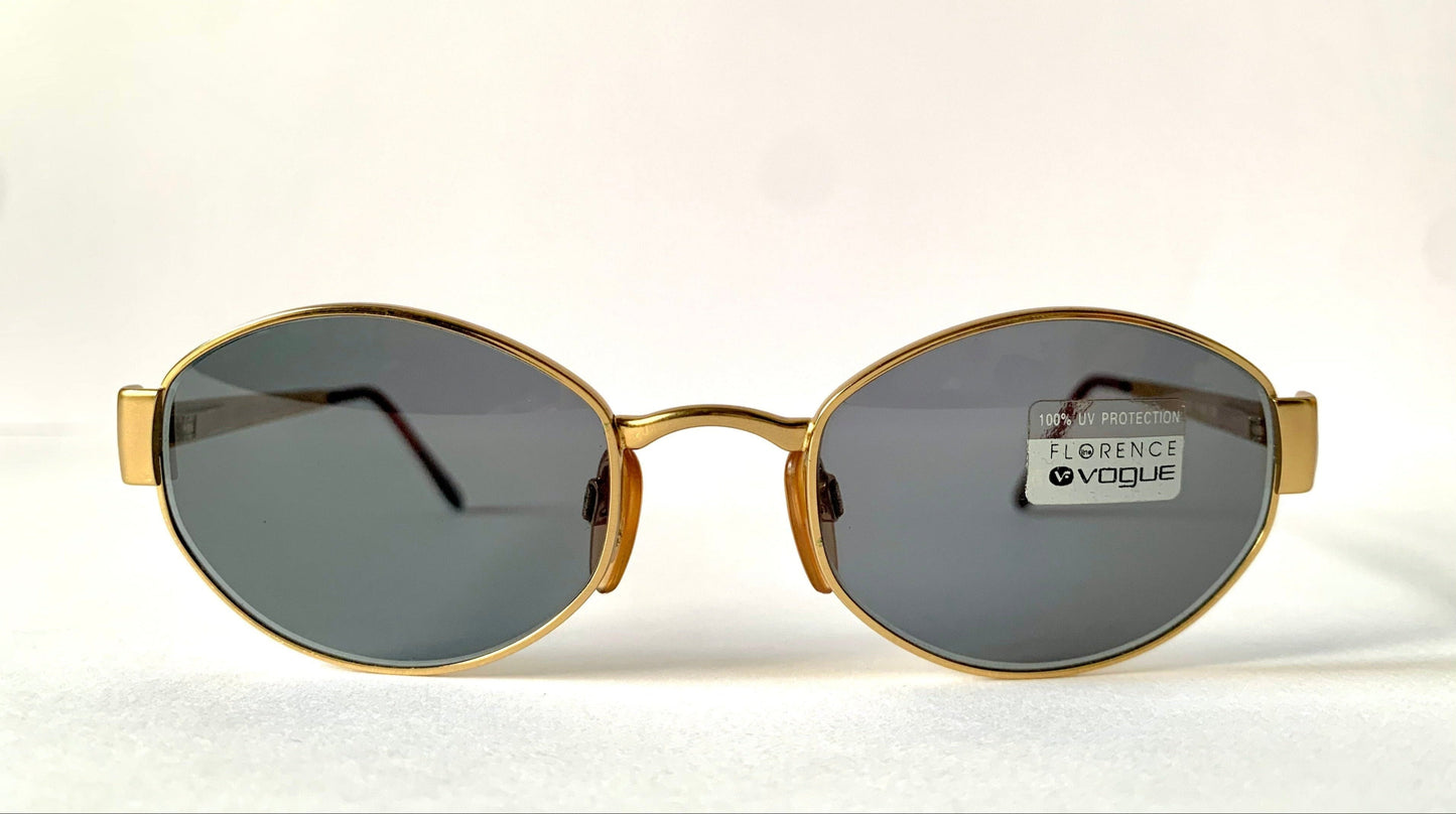 Vogue 90s vintage sunglasses - oval metal golden frames