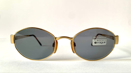 Vogue 90s vintage sunglasses - oval metal golden frames