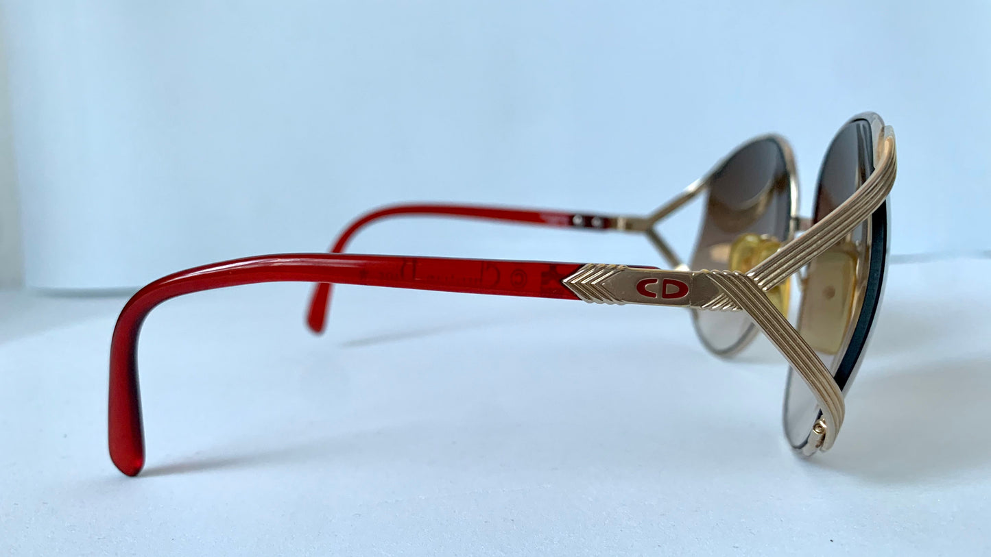 Christian Dior XXL vintage sunglasses - 2250 red 80s frames
