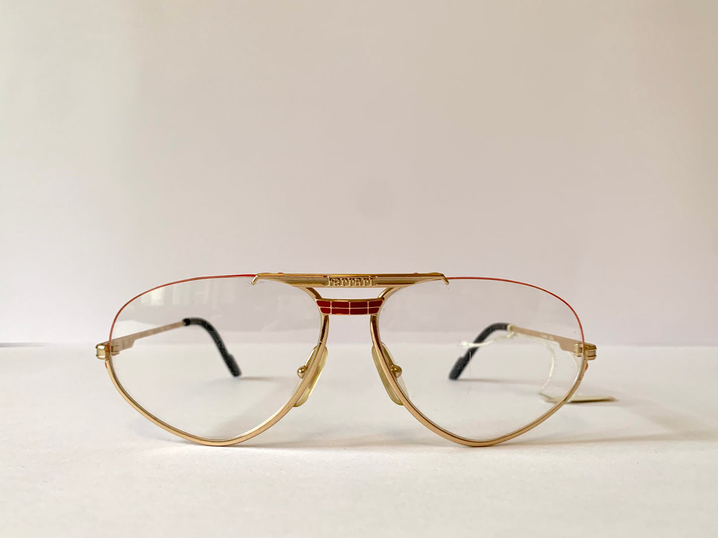 Ferrari F1 80s vintage glasses - gold and yellow aviator frame