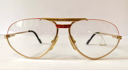 Ferrari F1 80s vintage glasses - gold and yellow aviator frame