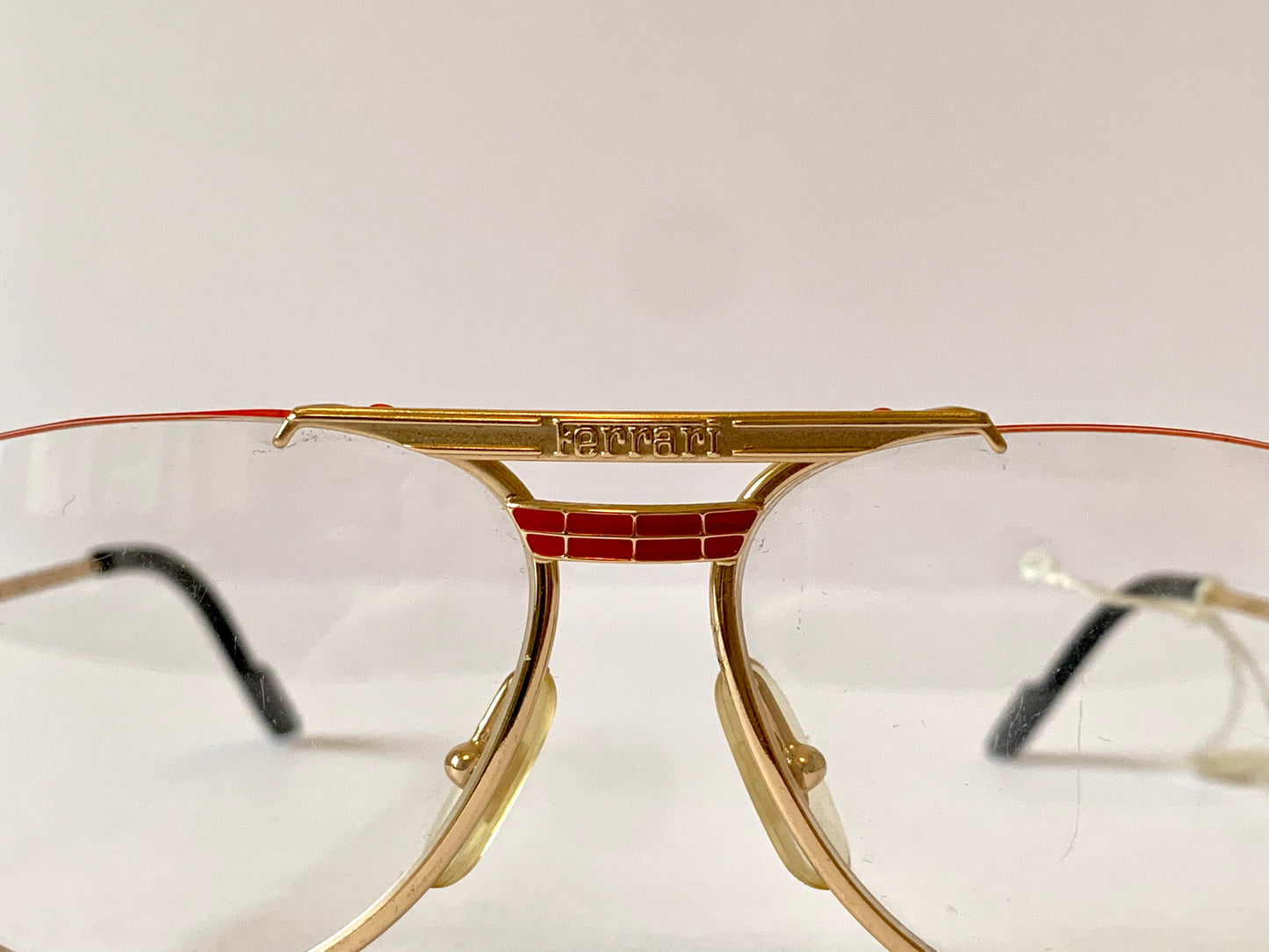 Ferrari F1 80s vintage glasses - gold and yellow aviator frame