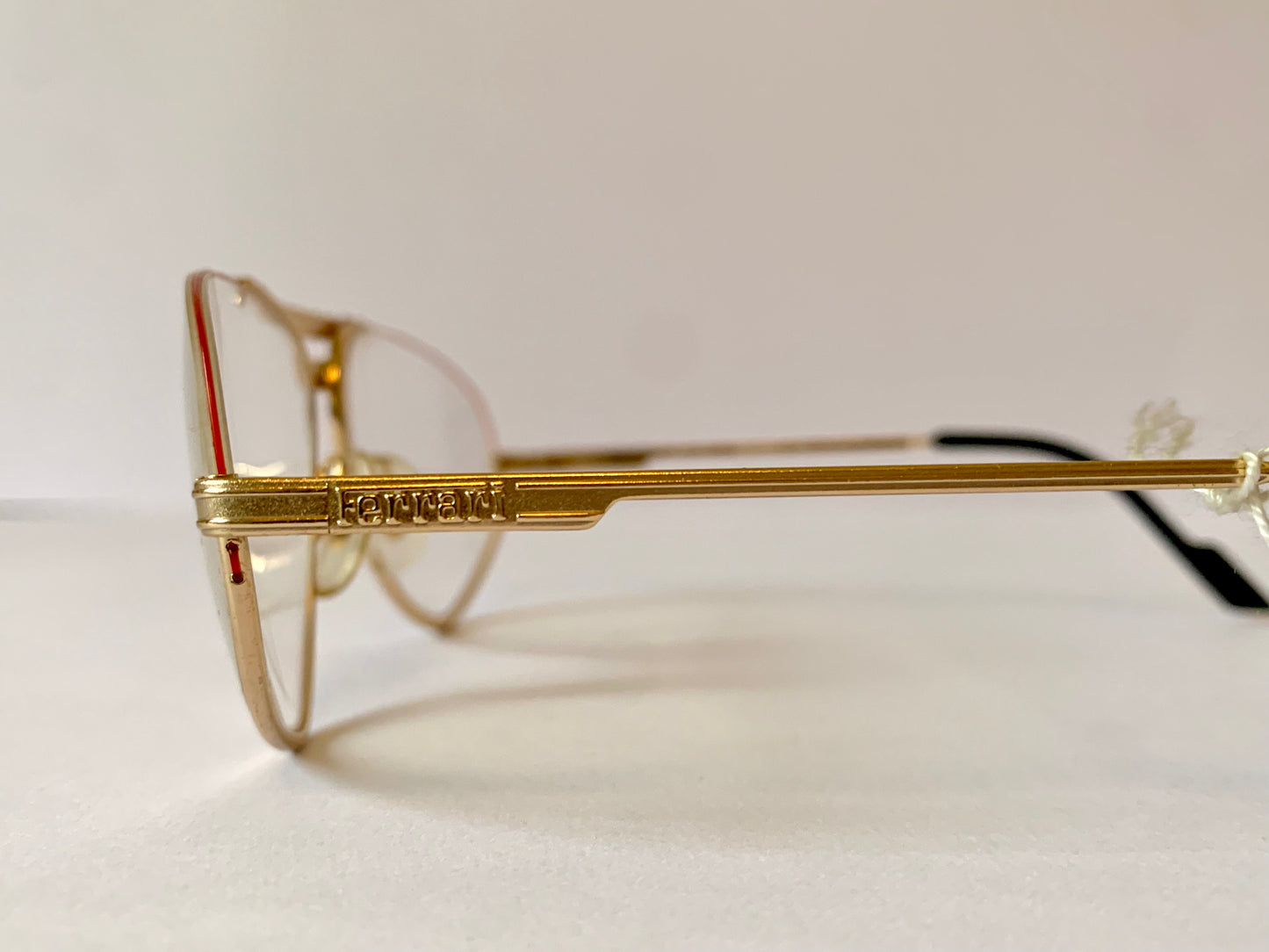 Ferrari F1 80s vintage glasses - gold and yellow aviator frame