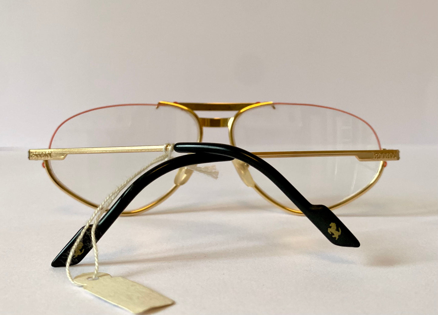 Ferrari F1 80s vintage glasses - gold and yellow aviator frame