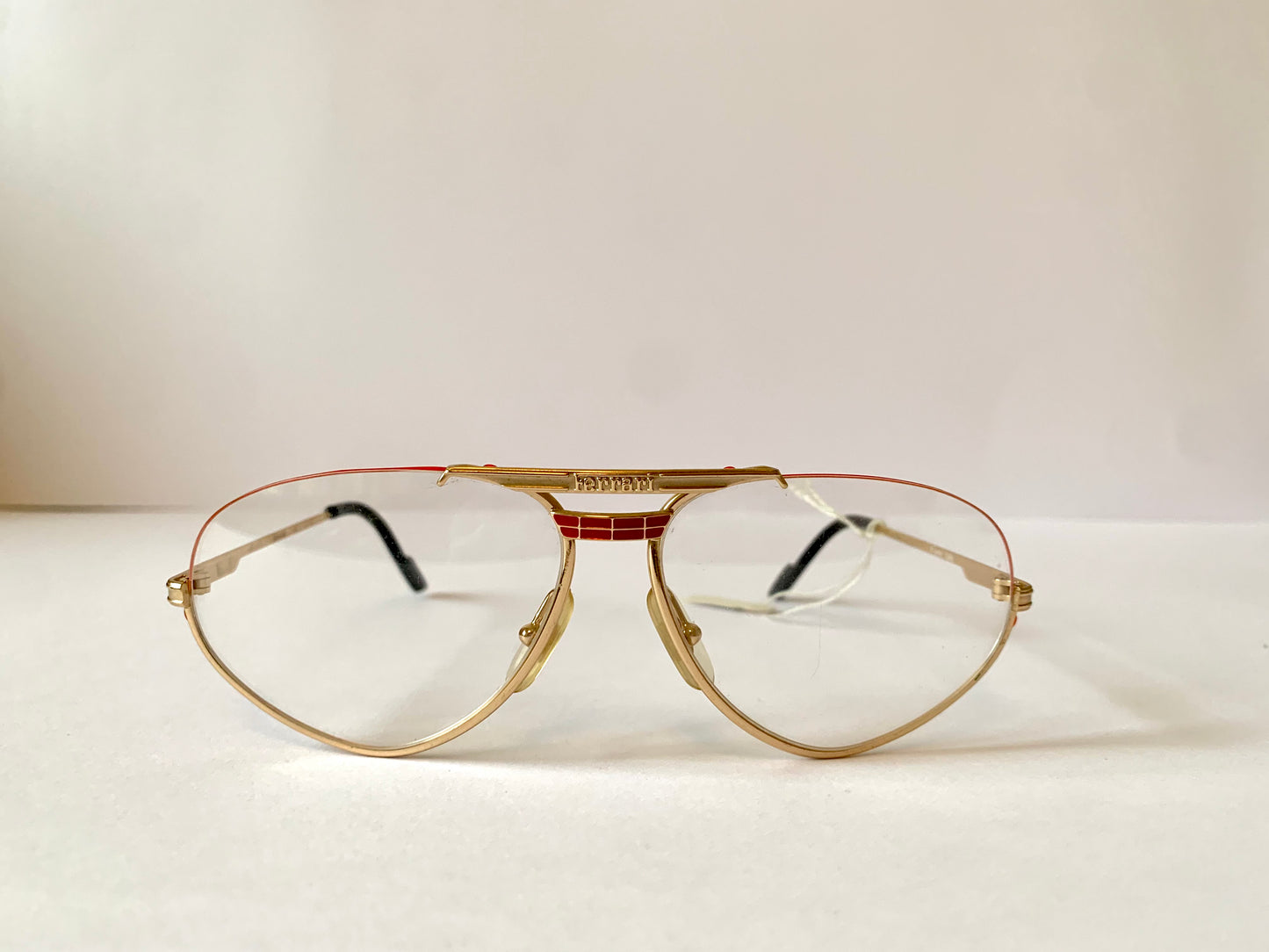 Ferrari F1 80s vintage glasses - gold and yellow aviator frame