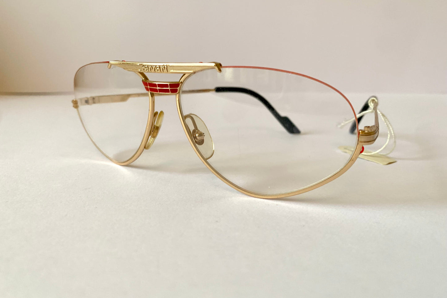 Ferrari F1 80s vintage glasses - gold and yellow aviator frame