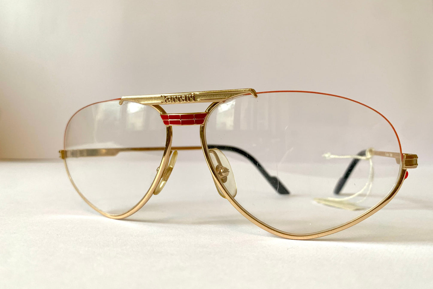 Ferrari F1 80s vintage glasses - gold and yellow aviator frame