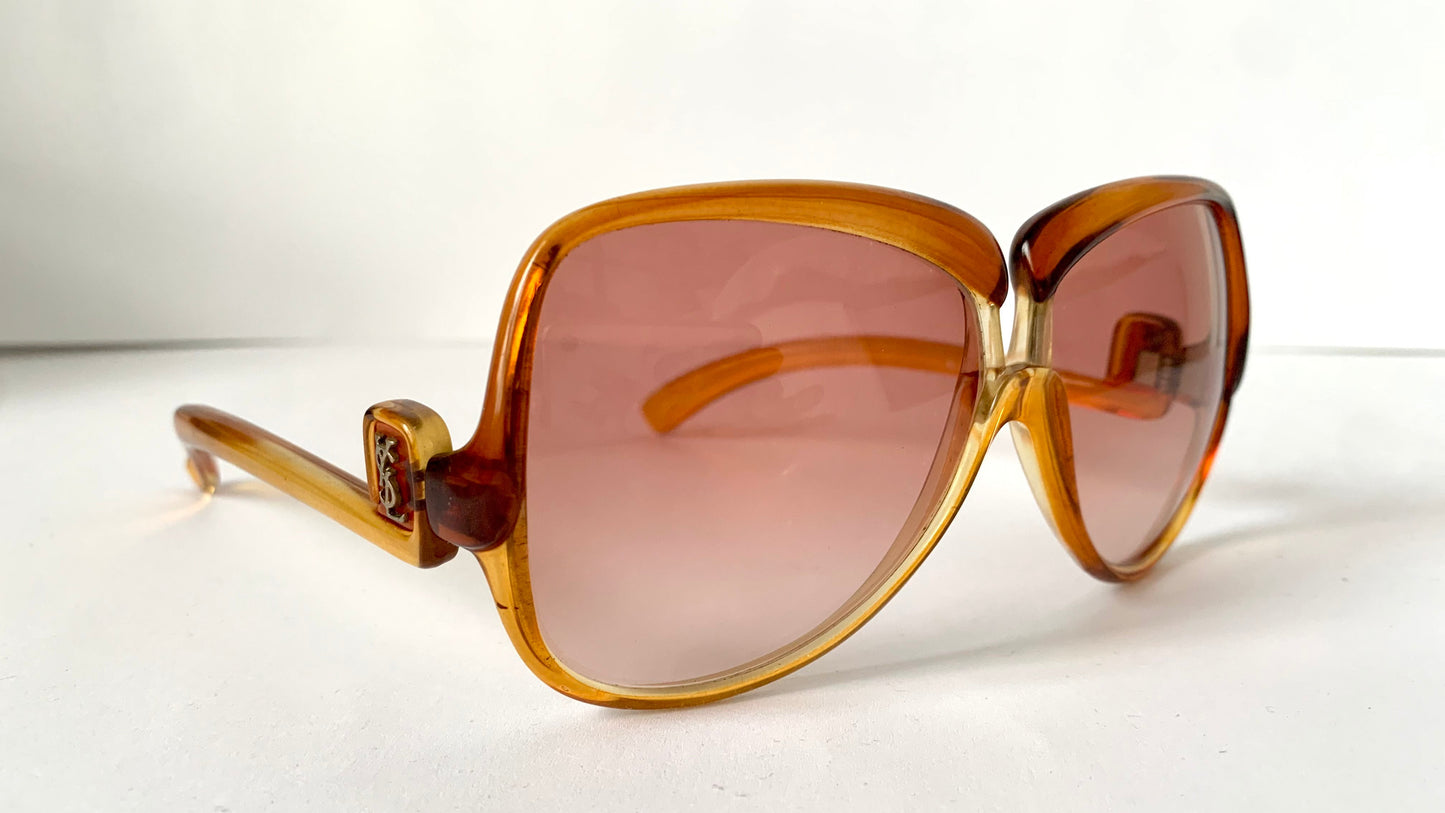 Yves Saint Laurent 80s vintage sunglasses - 7771 XL YSL brown frames