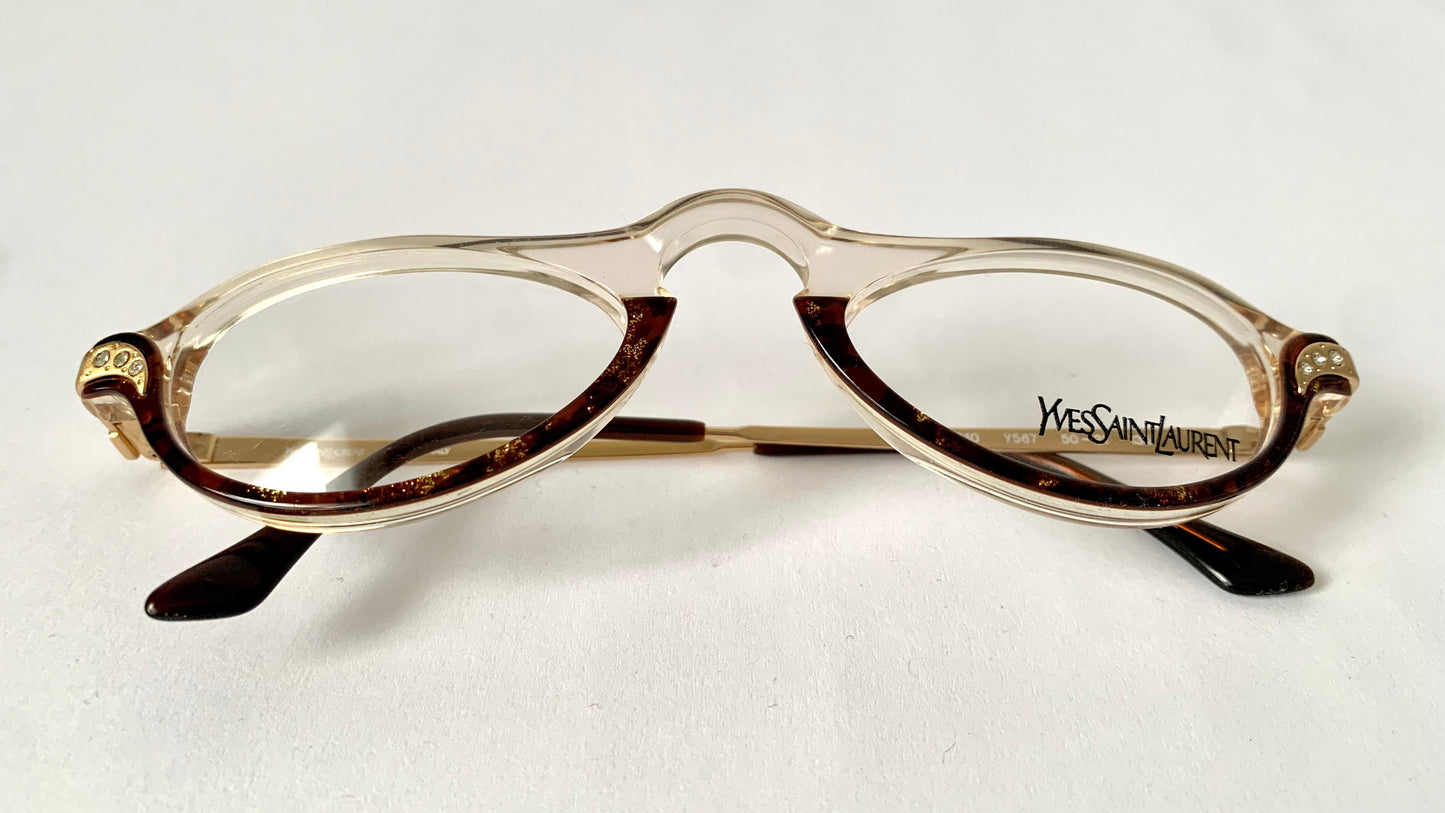Yves Saint Laurent vintage glasses - cat eye 80s half-moon frames