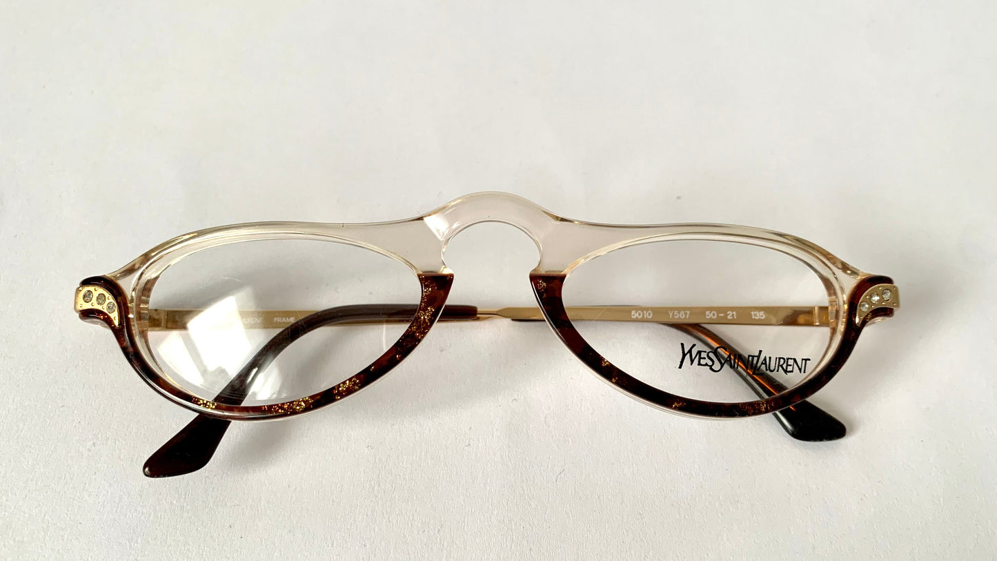 Yves Saint Laurent vintage glasses - cat eye 80s half-moon frames