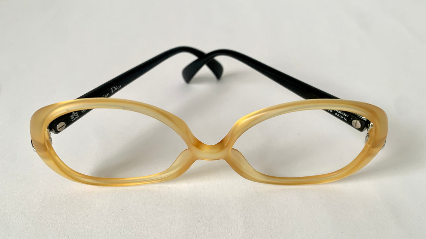Christian Dior 80s vintage glasses - yellow and black frame