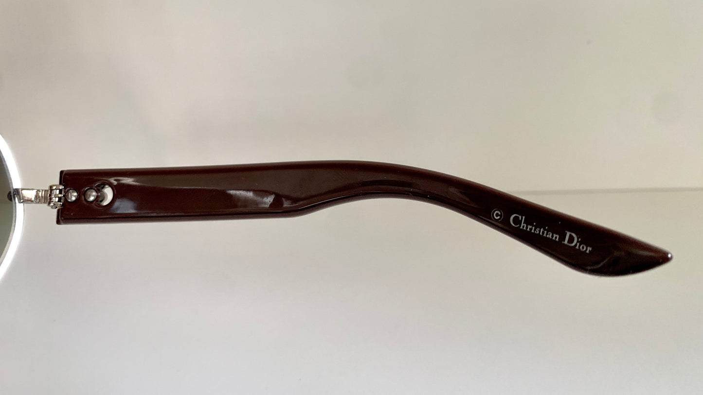 Christian Dior Vintage Sunglasses - Dior Logo 2 silver and white XL frames
