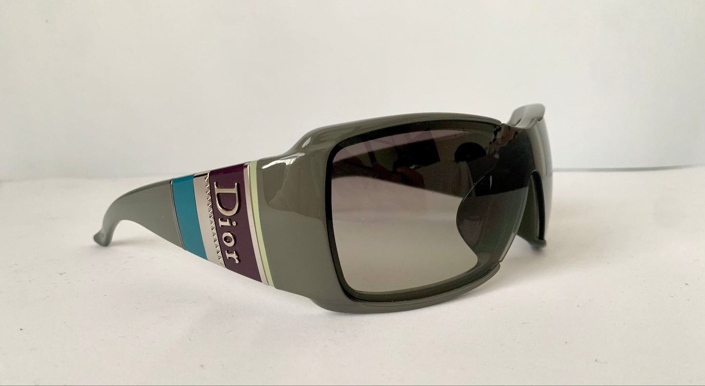 Sunglasses Christian Dior vintage 00s - Dior stripes 2 oversized mascara style