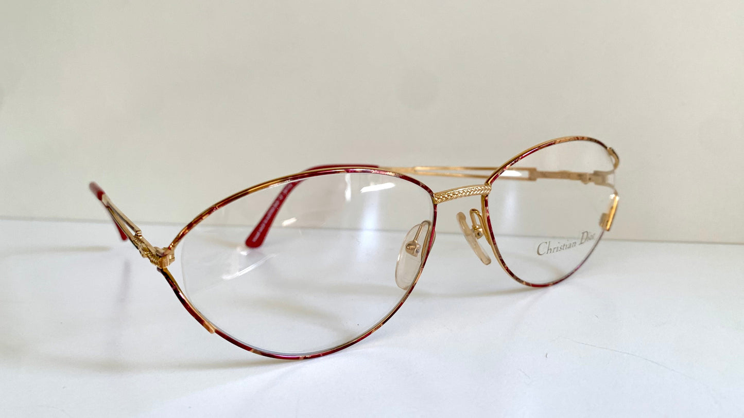 Christian Dior Vintage glasses - gold and red frame - 2832 made in Austria