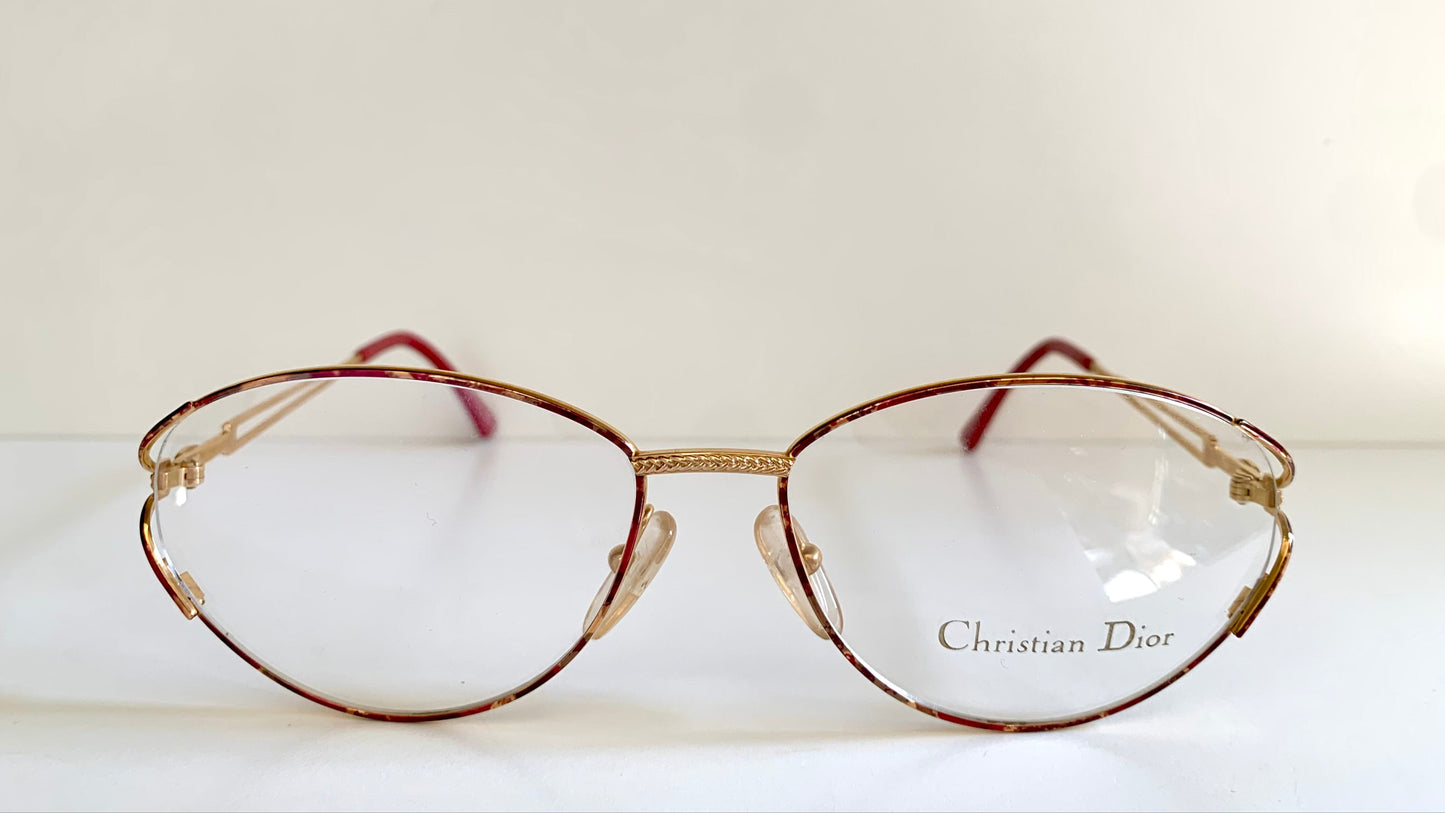 Christian Dior Vintage glasses - gold and red frame - 2832 made in Austria
