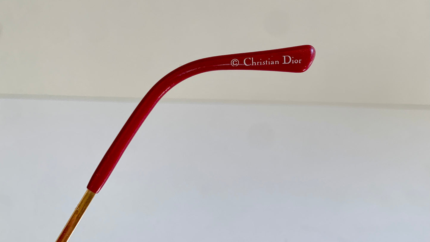 Christian Dior Vintage glasses - gold and red frame - 2832 made in Austria