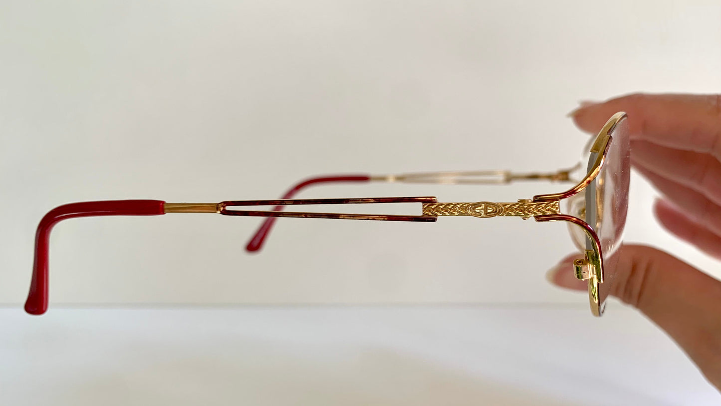 Christian Dior Vintage glasses - gold and red frame - 2832 made in Austria