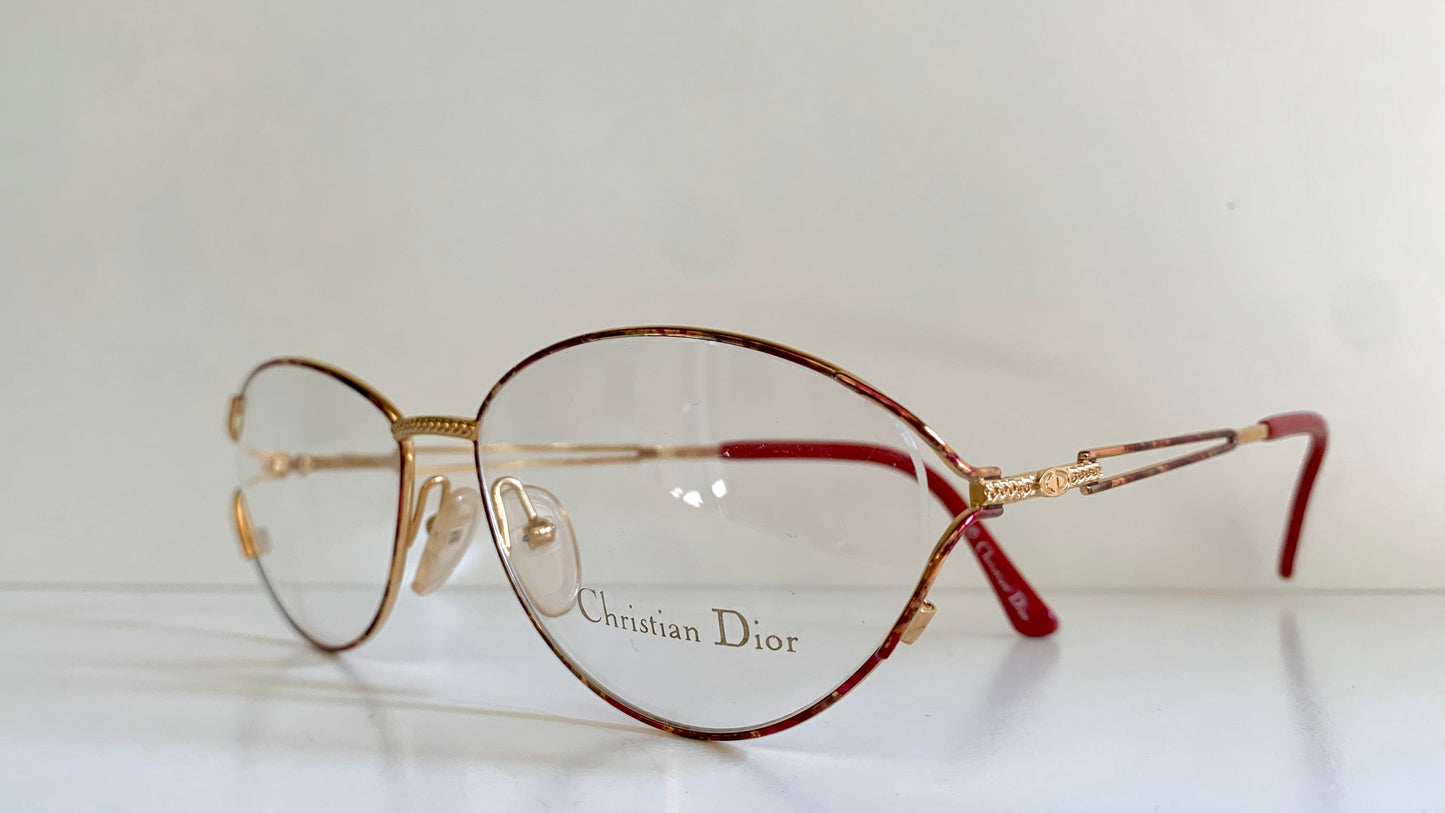 Christian Dior Vintage glasses - gold and red frame - 2832 made in Austria
