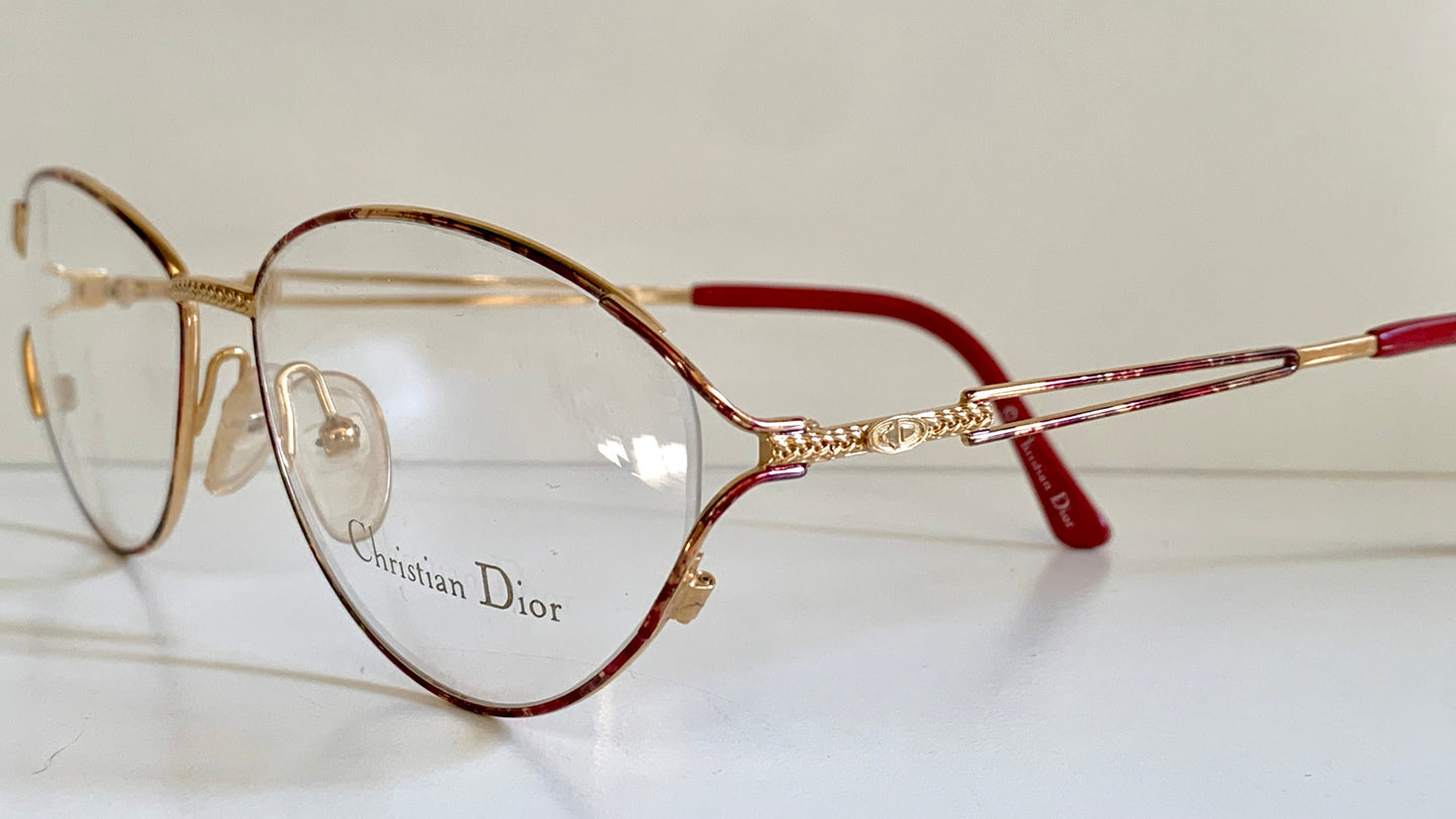Christian Dior Vintage glasses - gold and red frame - 2832 made in Austria