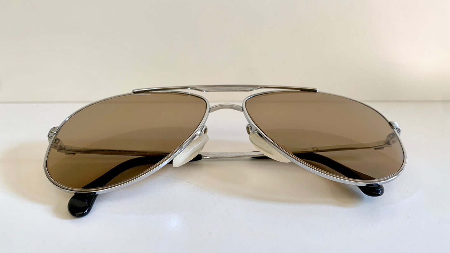Zeiss 70s vintage sunglasses - Aviator silver frames