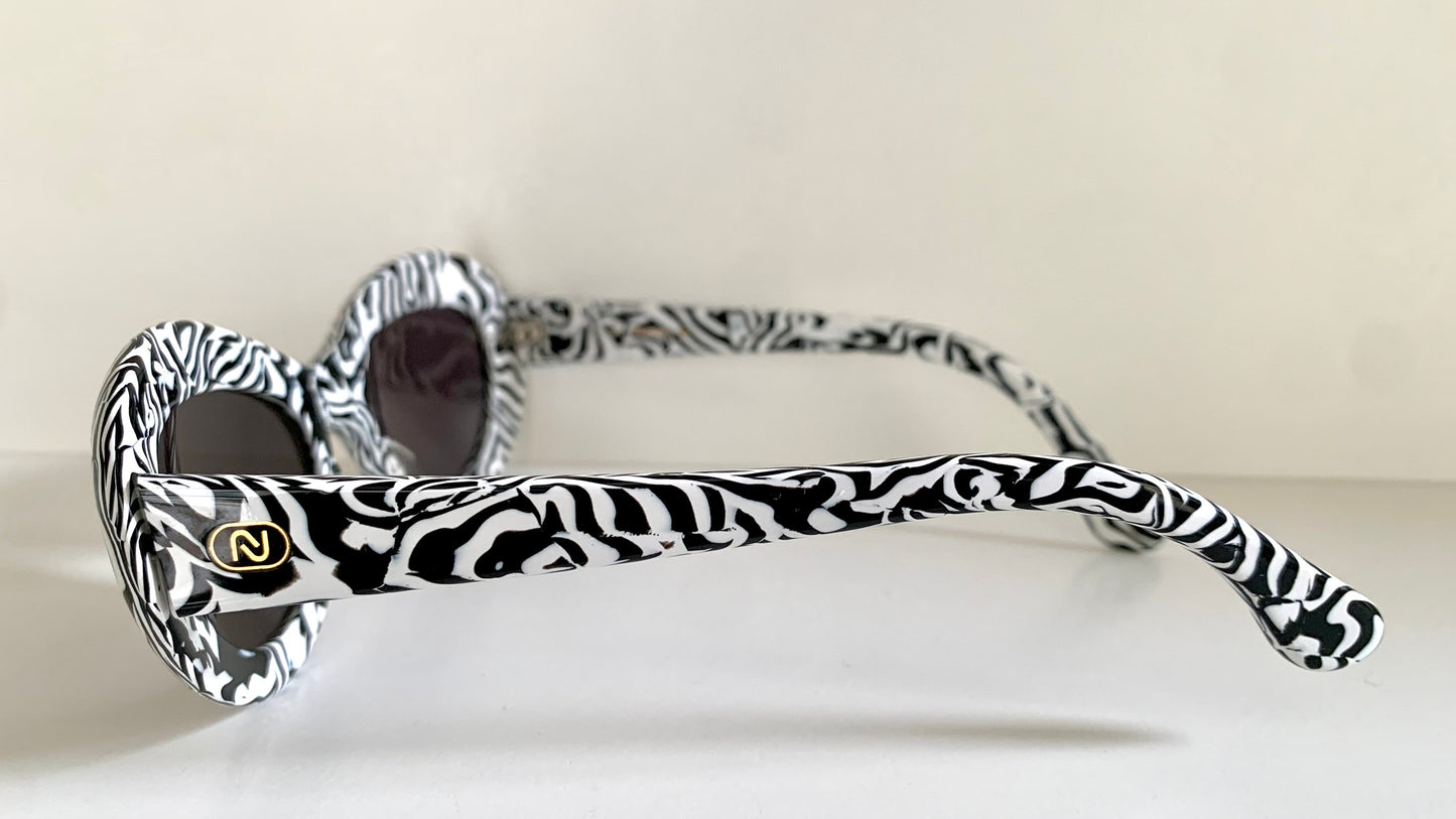 Vintage Nouvelle Vague sunglasses - S.164 Fantasy zebra frames