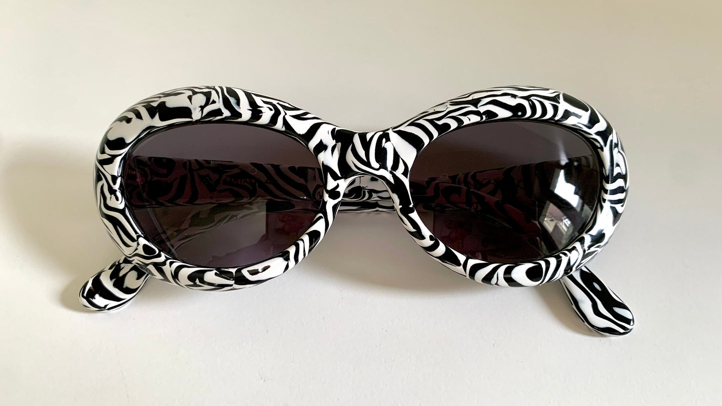 Vintage Nouvelle Vague sunglasses - S.164 Fantasy zebra frames
