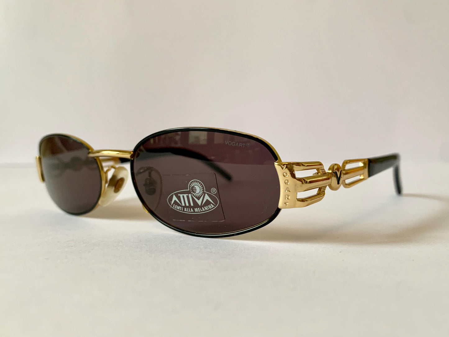 Vogart by Police 90s vintage sunglasses - oval golden frame