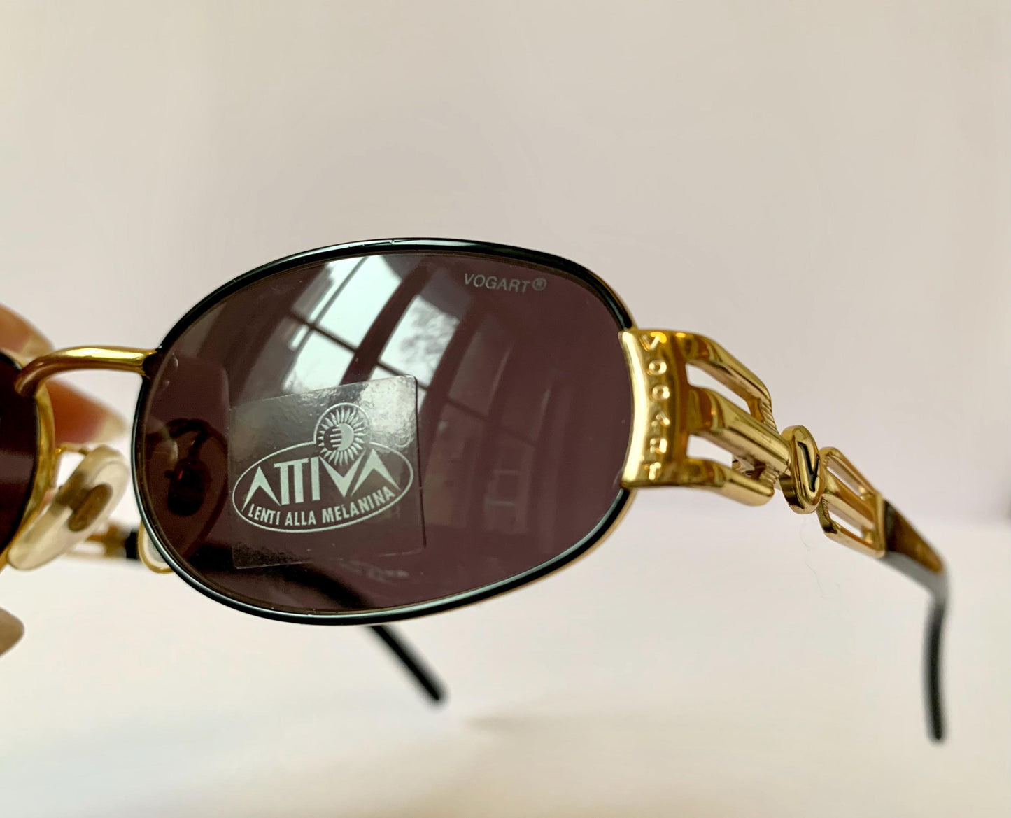 Vogart by Police 90s vintage sunglasses - oval golden frame