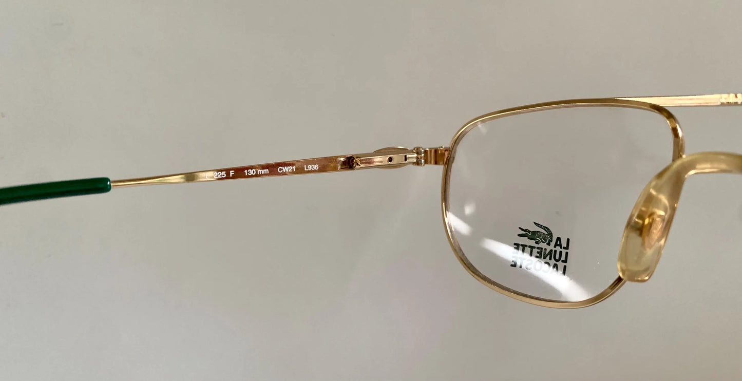 Lacoste 80s vintage glasses - green, burgundy and gold frame