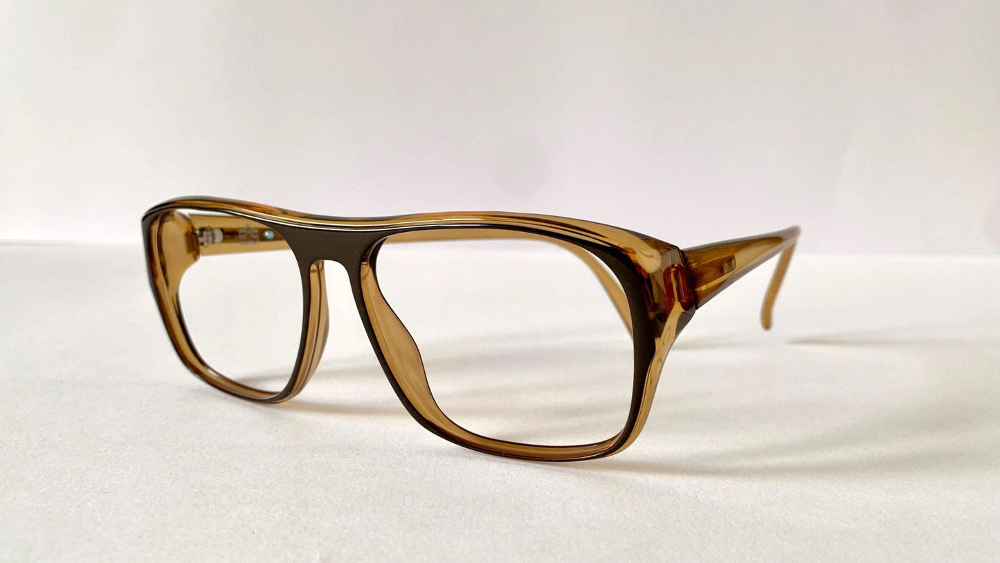 Saphira 80s glasses - square brown frames