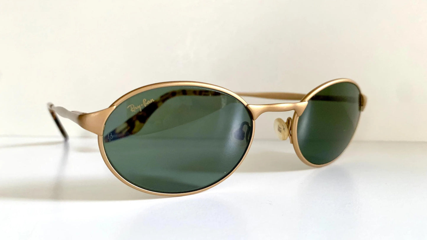 Ray Ban B&L USA vintage sunglasses - W2981 Highstreet brushed gold oval frames