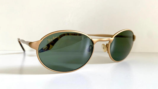 Ray Ban B&L USA vintage sunglasses - W2981 Highstreet brushed gold oval frames