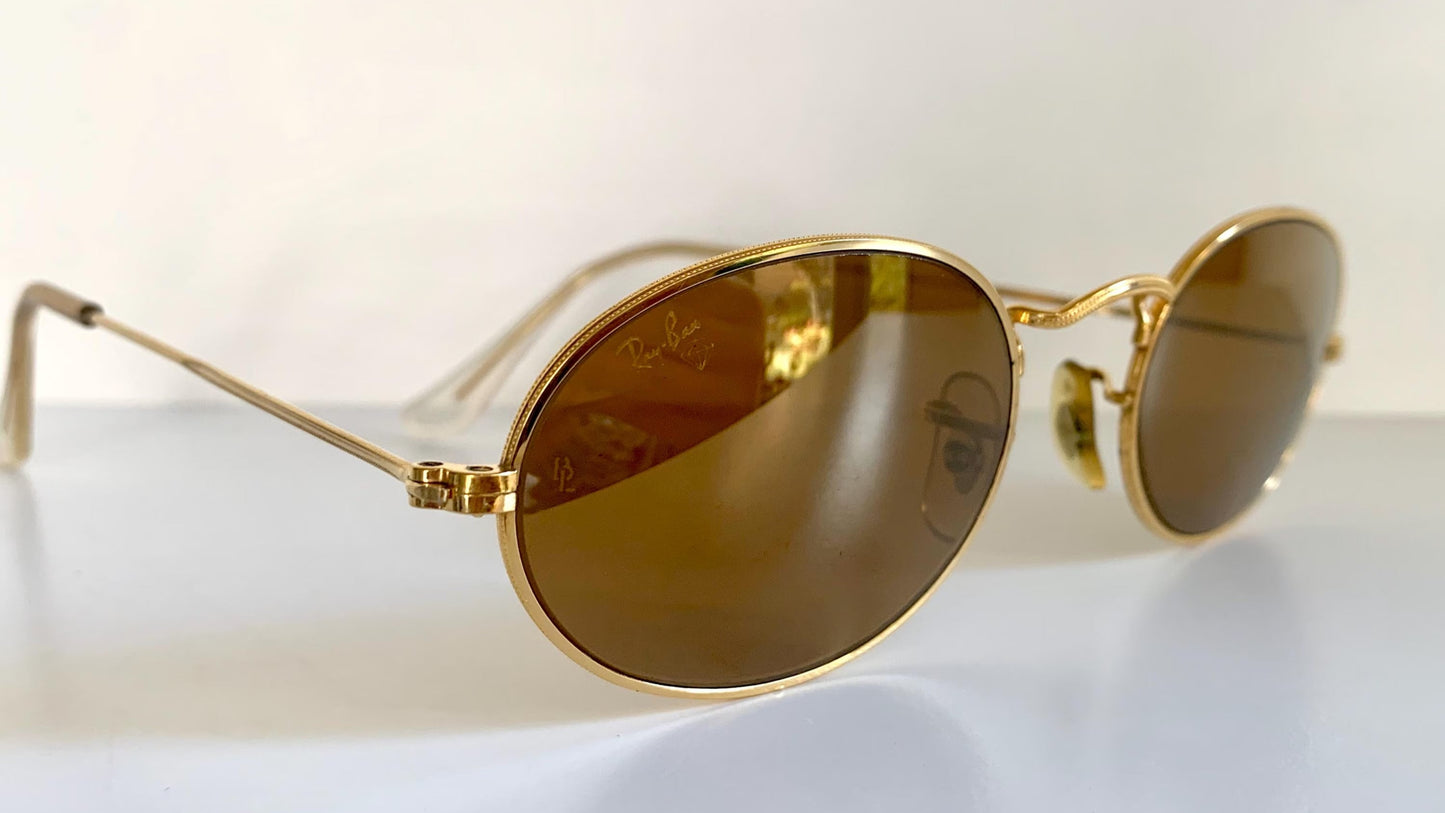 Ray Ban B&L USA - Diamond Hard W1919 90s 24k plated mirrored vintage sunglasses
