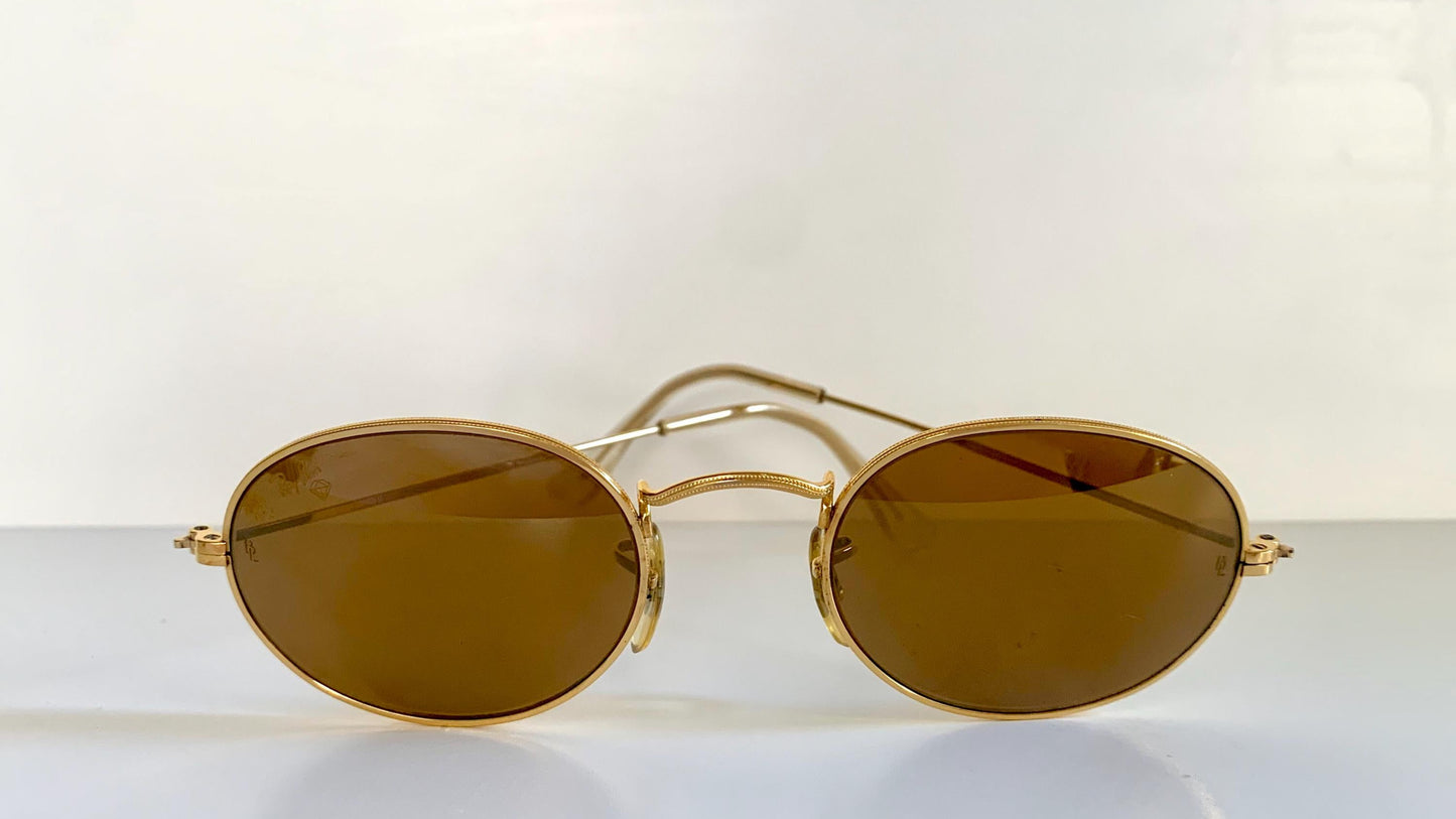 Ray Ban B&L USA - Diamond Hard W1919 90s 24k plated mirrored vintage sunglasses