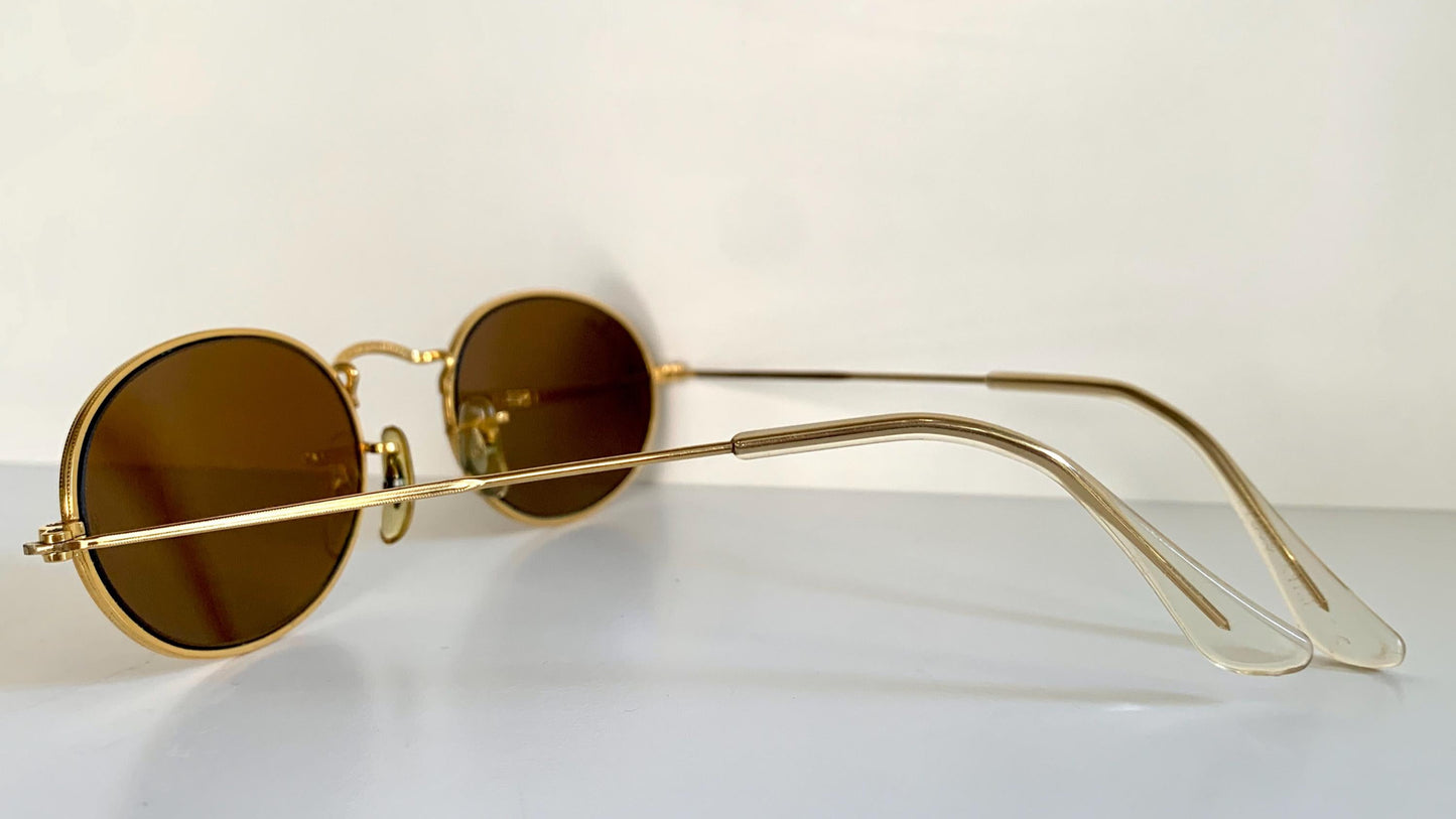 Ray Ban B&L USA - Diamond Hard W1919 90s 24k plated mirrored vintage sunglasses